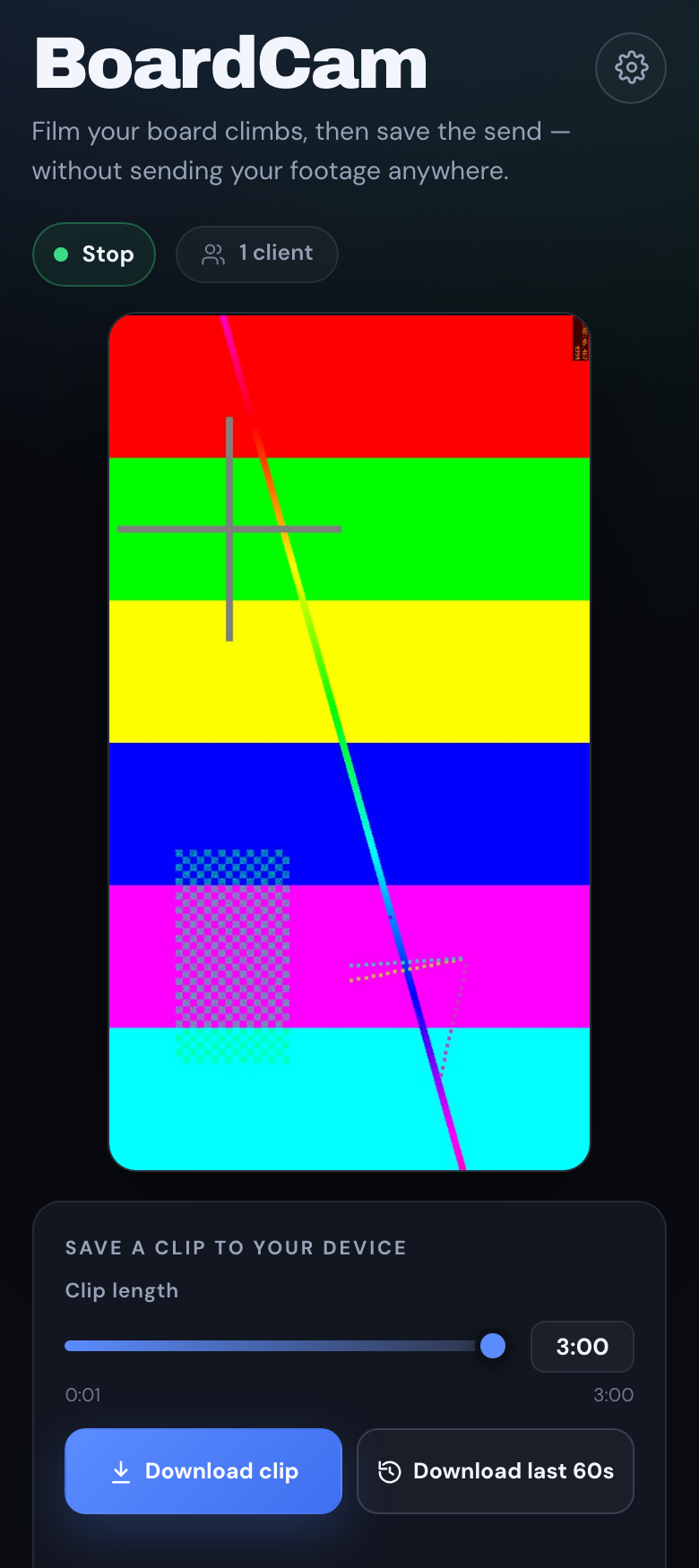 BoardCam mobile app interface